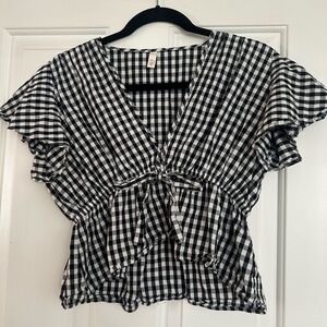 Black and White Gingham Top